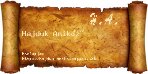 Hajduk Anikó névjegykártya