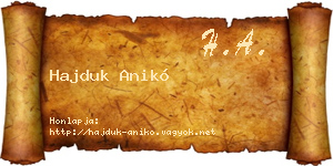 Hajduk Anikó névjegykártya
